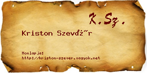 Kriston Szevér névjegykártya